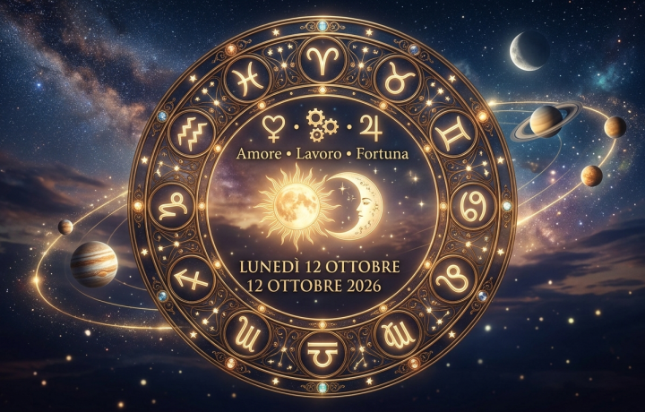 Oroscopo di lunedì 12 ottobre 2026 — illustrazione editoriale